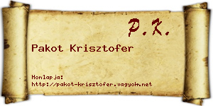 Pakot Krisztofer névjegykártya